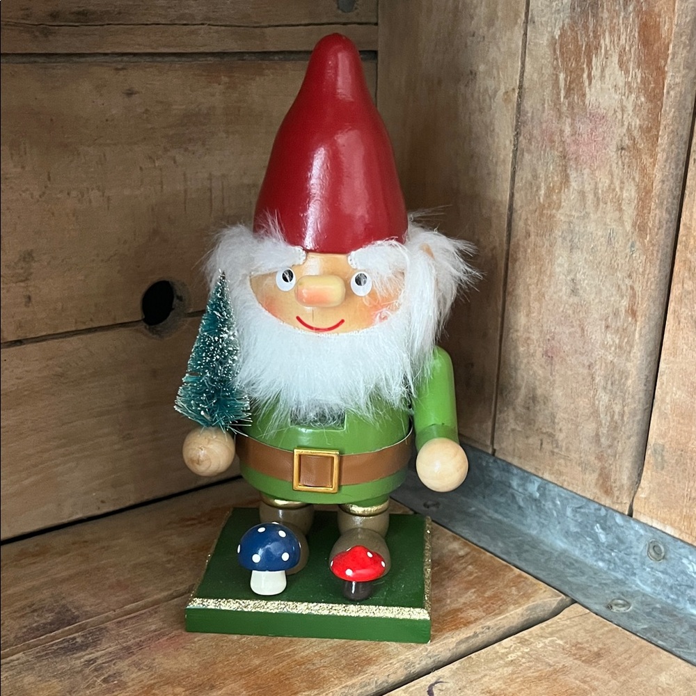 Hobby Lobby Nutcracker Gnome with Red Hat and Green Outfit